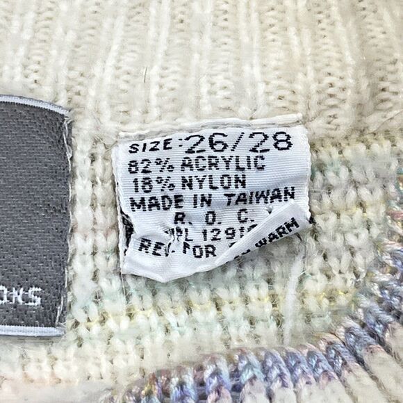 JP Collection Plus 26 / 28 Vtg Cottage Core Winter Sweater Cream Snowflakes - Picture 7 of 9